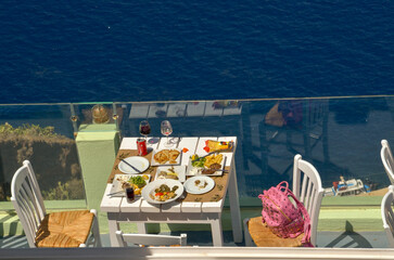 santorini restaurant by the sea greece