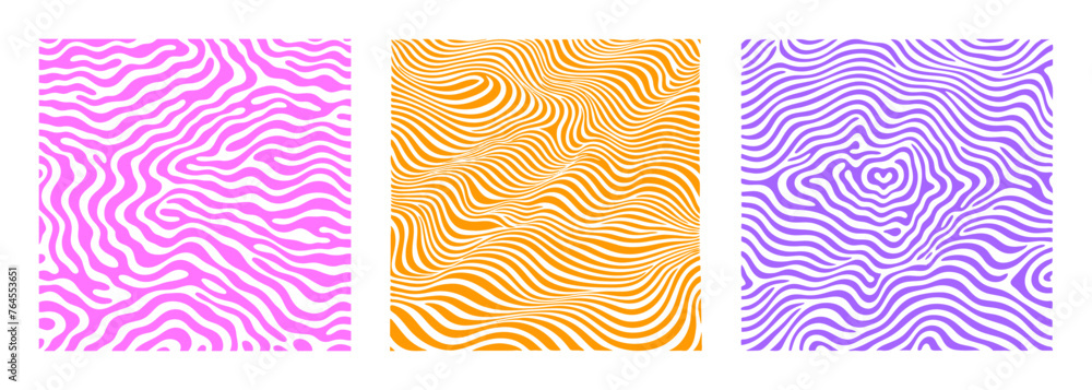 Aufkleber groovy psychedelic y2k style swirl background flat style design vector illustration. distorted, twis