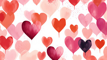 Doodle hearts as seamless wallpaper background pattern