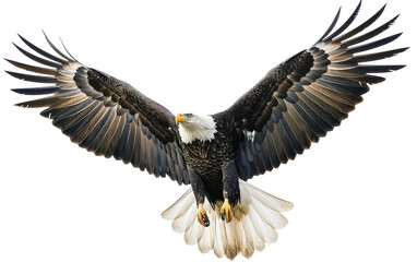 Magnificent Bald Eagle on transparent background,
