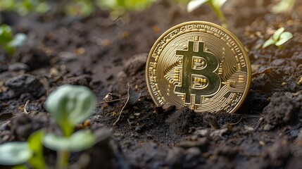bitcoin on ground, Cryptocurrency investment