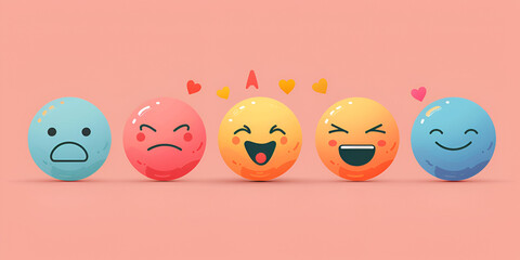 An illustration of emojis representing different emotions, generative ai - obrazy, fototapety, plakaty