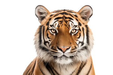 Obraz premium Portrait of a tiger isolated on a transparent background.