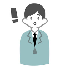 驚いて口を開く男性作業員