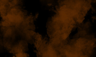 Fototapeta na wymiar Orange smoke on black background