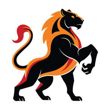 recommend clip art: Dynamic and Powerful Stylized Animal Silhouette: Symbolizing Strength and Agility