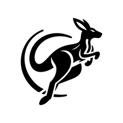 RUNNING KANGAROO LOGO VECTOR. KANGAROO LOGO DESIGN TEMPLATE