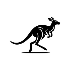 RUNNING KANGAROO LOGO VECTOR. KANGAROO LOGO DESIGN TEMPLATE