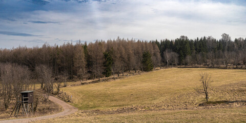 Obraz premium Landschaft im Osterzgebirge bei Geising- Wanderung um die Kohlhaukuppe 6