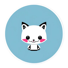 Cute Fox. Perfect for sticker, t-shirt or Design template. generative AI.