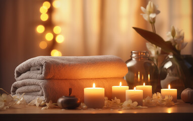 beautiful massage space, blurred background. - 764559234