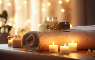 beautiful massage space, blurred background. - 764559646