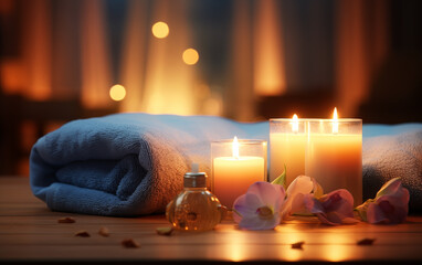 beautiful massage space, blurred background. - 764559699