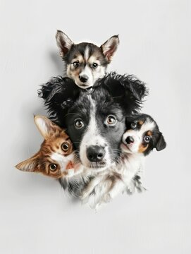 National Pet Day Poster design, realistic, HD, and copy space - generative ai