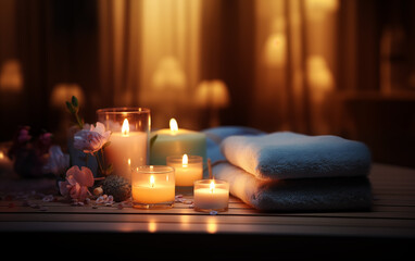 beautiful massage space, blurred background. - 764559823