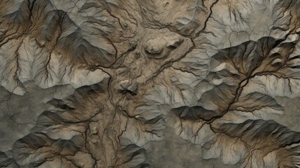 Terrain map. Contours trails, image grid geographic relief
