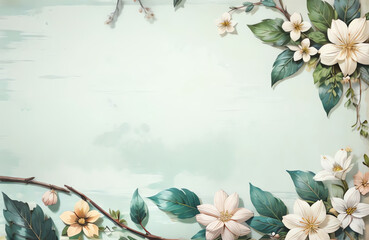 illustration floral copy space background ai generated