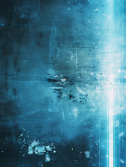 Cool blue abstract with light streaks and grunge texture.