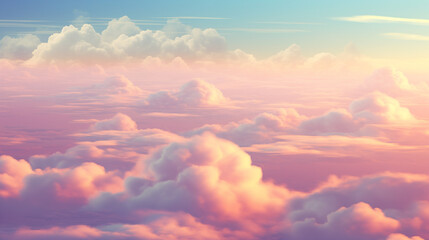 Cloud background with soft pink and orange hues during tranquil sunset