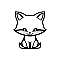 Fototapeta premium Cute Fox. Perfect for sticker, t-shirt or Design template. generative AI.
