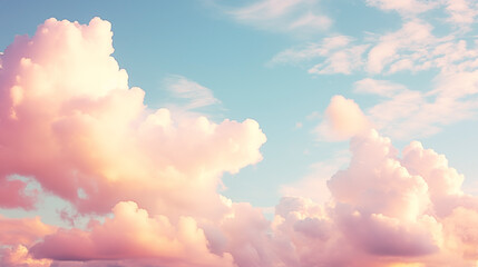 Sunset sky cloud background with vibrant pink and blue colors