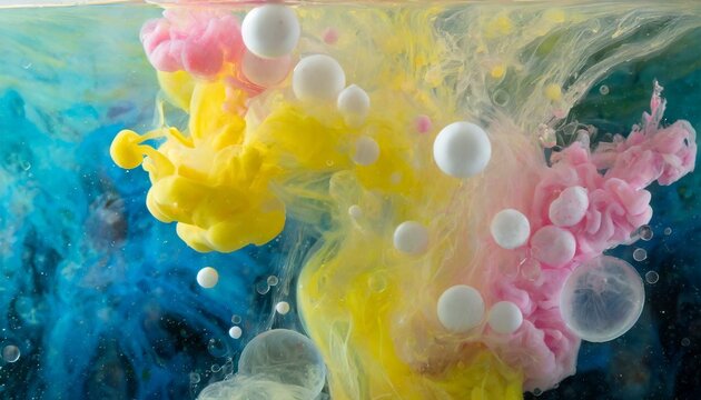 watercolor background with bubbles