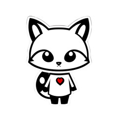 Cute Fox. Perfect for sticker, t-shirt or Design template. generative AI.