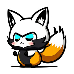 Fototapeta premium Cute Fox. Perfect for sticker, t-shirt or Design template. generative AI.