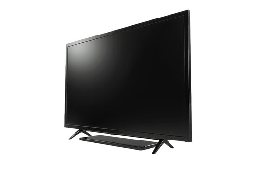 Modern Black TV on transparent background,