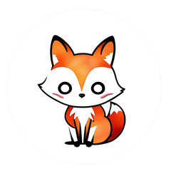 Cute Fox. Perfect for sticker, t-shirt or Design template. generative AI.