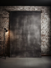 textured photo atelier background, with atelier softbox lights on the sides. - 764562691