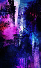Vivid abstract with electric blue and pink brush strokes.