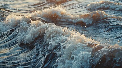 the dynamic waves of a river and the sea converge during the natural phenomena of high tide and low tide - obrazy, fototapety, plakaty