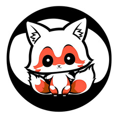 Cute Fox. Perfect for sticker, t-shirt or Design template. generative AI.