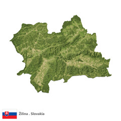 Žilina, Region of Slovakia Topographic Map (EPS)