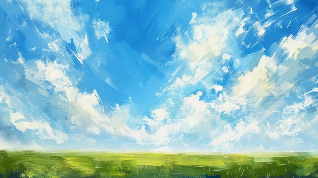 Blurred brush strokes creating an abstract sky environment