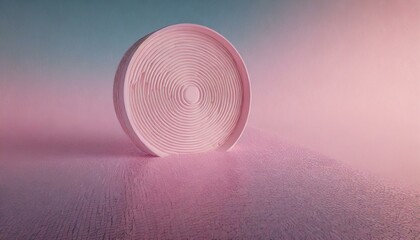 abstract 3D rendering of a background in pink with a circle