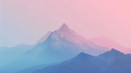 Draagtas minimalist background of a single mountain against a stunning gradient sky, copy and text space, 16:9 © Christian