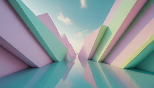 Abstract background with triangles in 3d