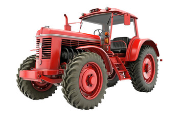 Red Tractor on transparent background,