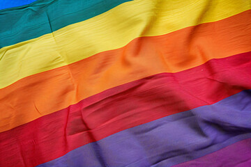 Photo a rainbow flag background with copy space