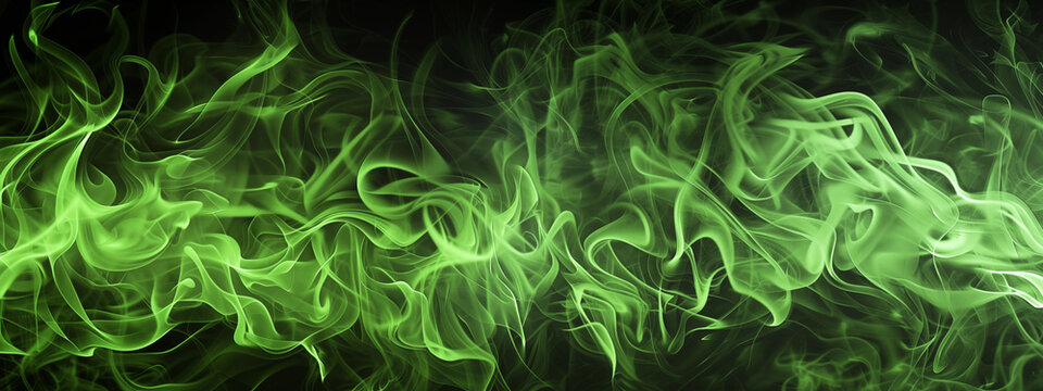 Wallpaper picture with green flames on a black background