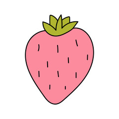 Strawberry. Vector illustration in doodle style