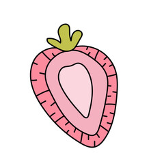 Strawberry. Vector illustration in doodle style
