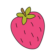 Strawberry. Vector illustration in doodle style
