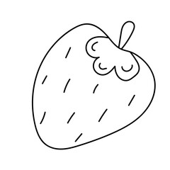 Strawberry. Vector illustration in doodle style