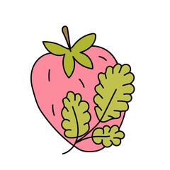 Strawberry. Vector illustration in doodle style