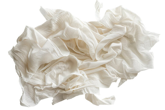 Crumpled Paper Towels on transparent background,