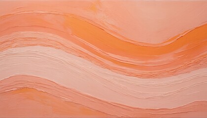 Wide wavy lines of acrylic oil Peach Fuzz colors