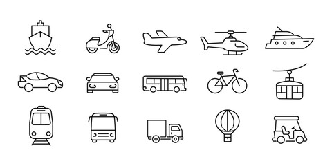 Transport and vehicle web icons